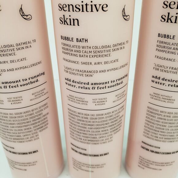 Bath & Body Works LOT of 3 Sensitive Skin Colloidal Oatmeal Bubble Bath 10.75 oz - Picture 3 of 5